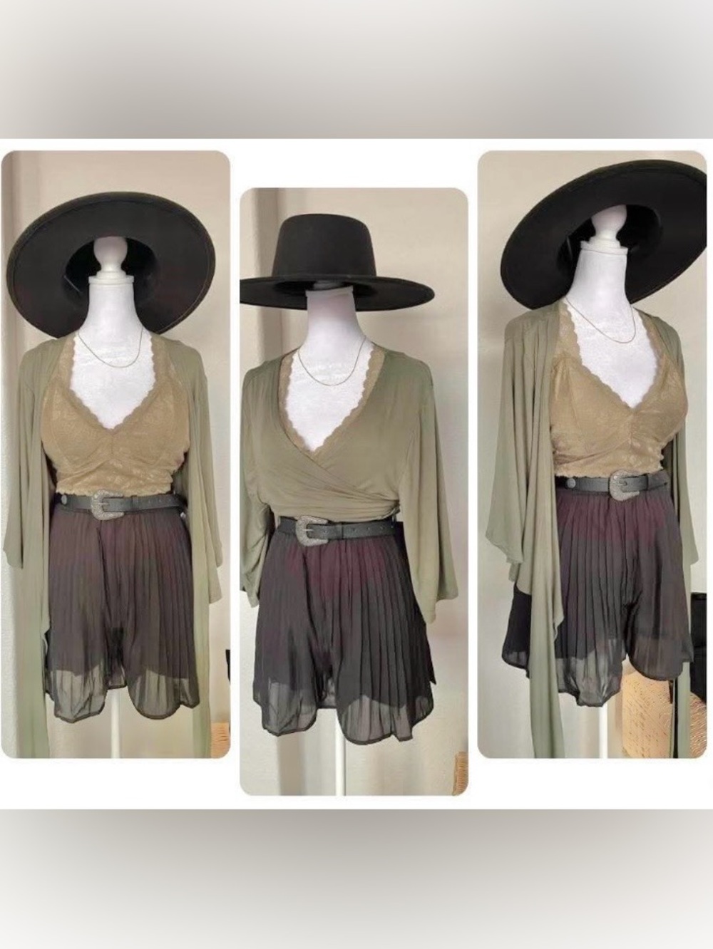 Zenana - Crop Wrap Front Top in Olive | Festival